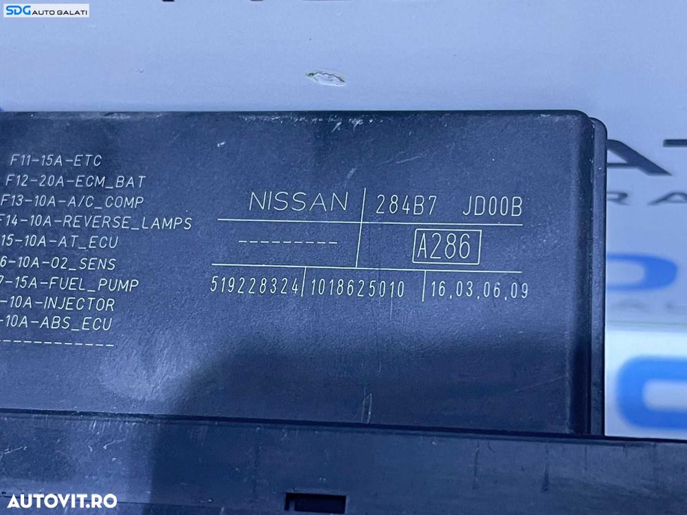 Modul Calculator Tablou Panou Relee Sigurante Nissan Qashqai 2007 - 2013 Cod 284B7-JD00B 284B7JD00B 519228324 1018625010 - 2