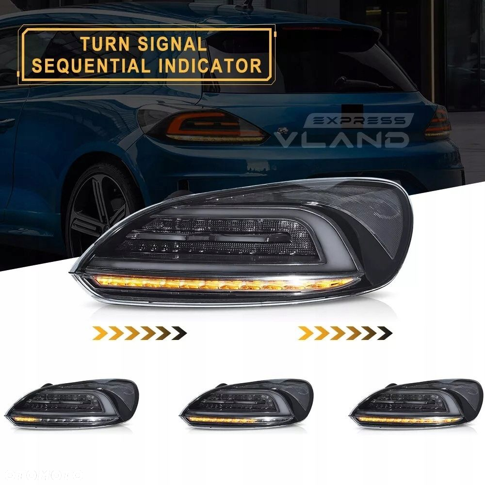 Lampy tyl ne kpl Vland Full Led Neon Diody Tuning VW Scirocco 1k8 2008-2014 - 5