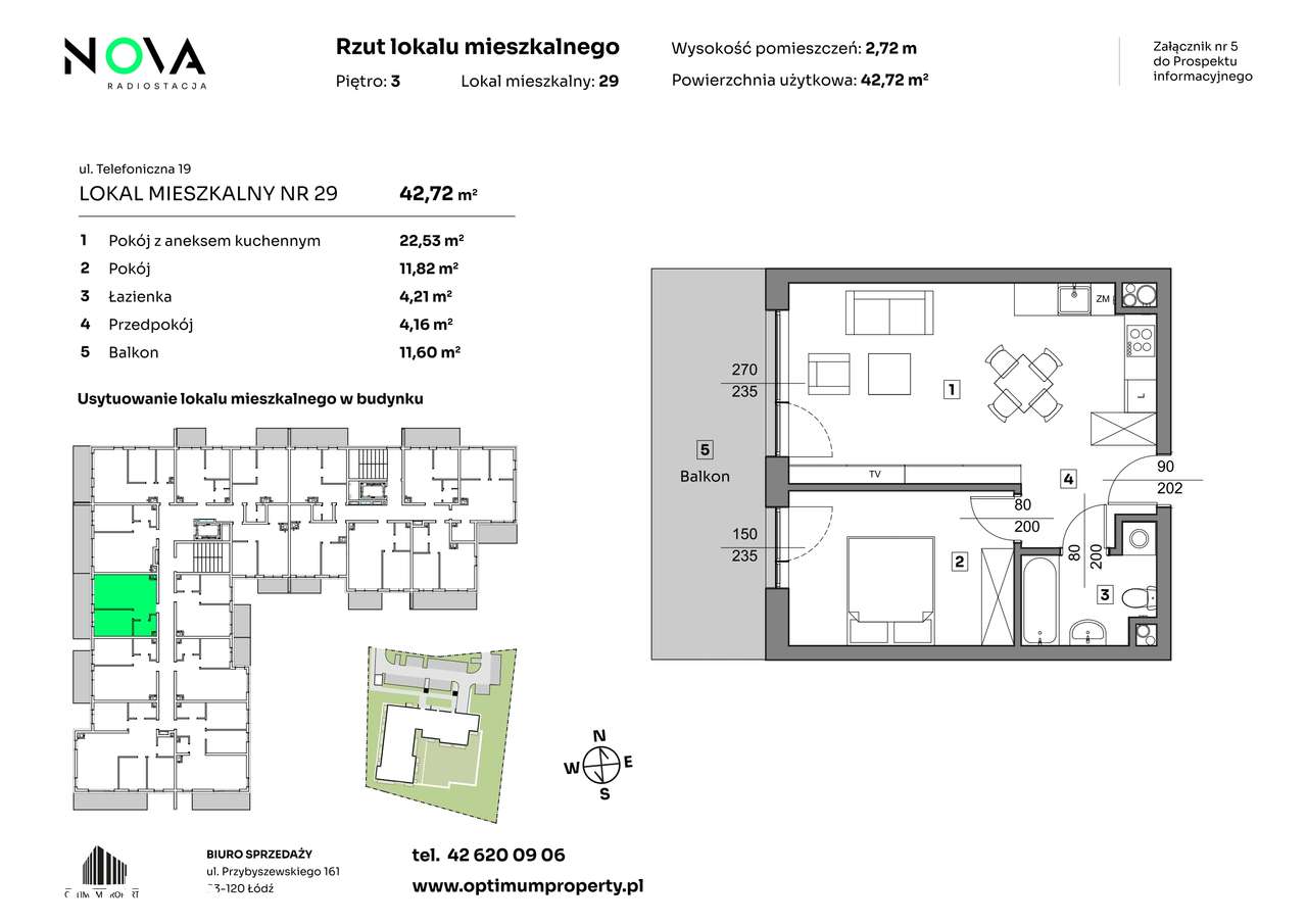 2-pokojowe mieszkanie 42m2 + balkon Bezpośrednio - Pełny obrazek: 2/13