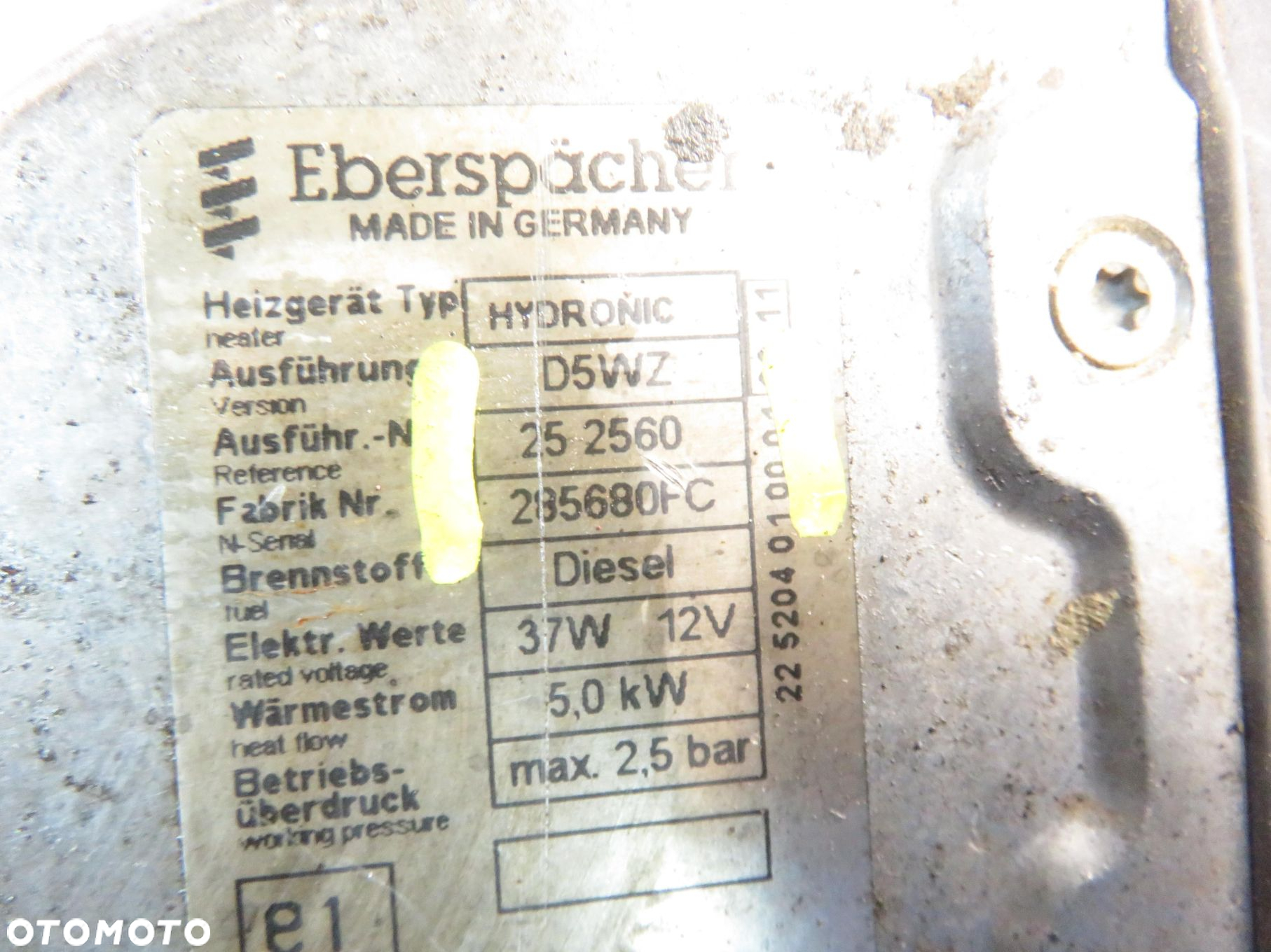 WEBASTO MAZDA 5 (CR19) DIESEL D5WZ 252560 285680FC - 11