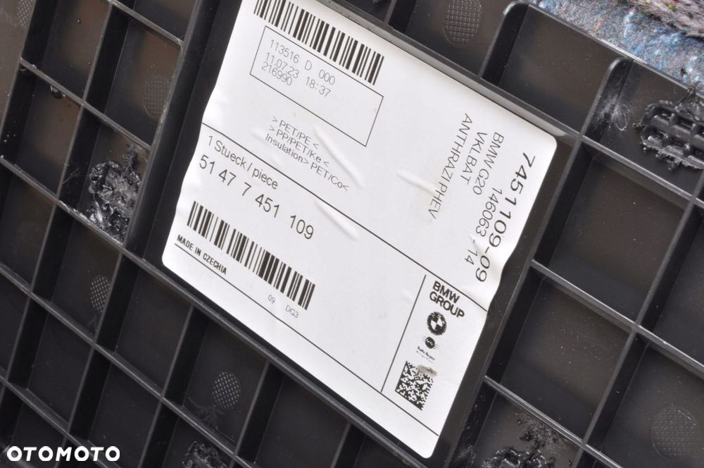 BMW 3 G20 BOCZEK BAGAŻNIKA 5A4F5B6  7451109 - 9