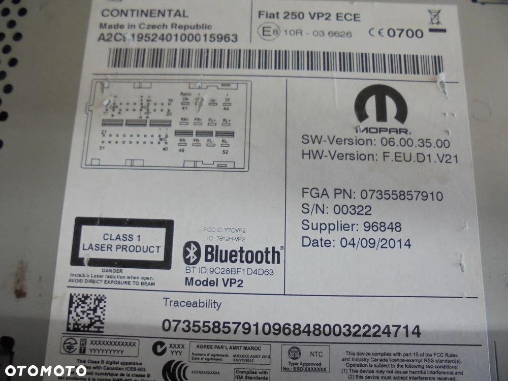 7355857910 RADIO FIAT DUCATO 2012- DOTYKOWE - 2