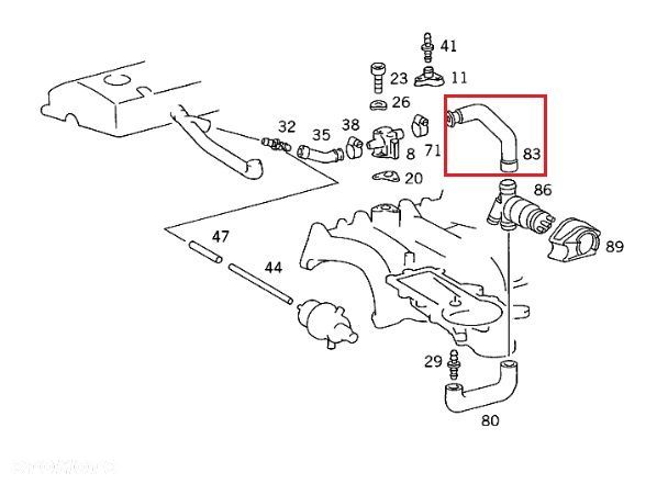MERCEDES M102 Przewod odmy ORYGINAL - 2