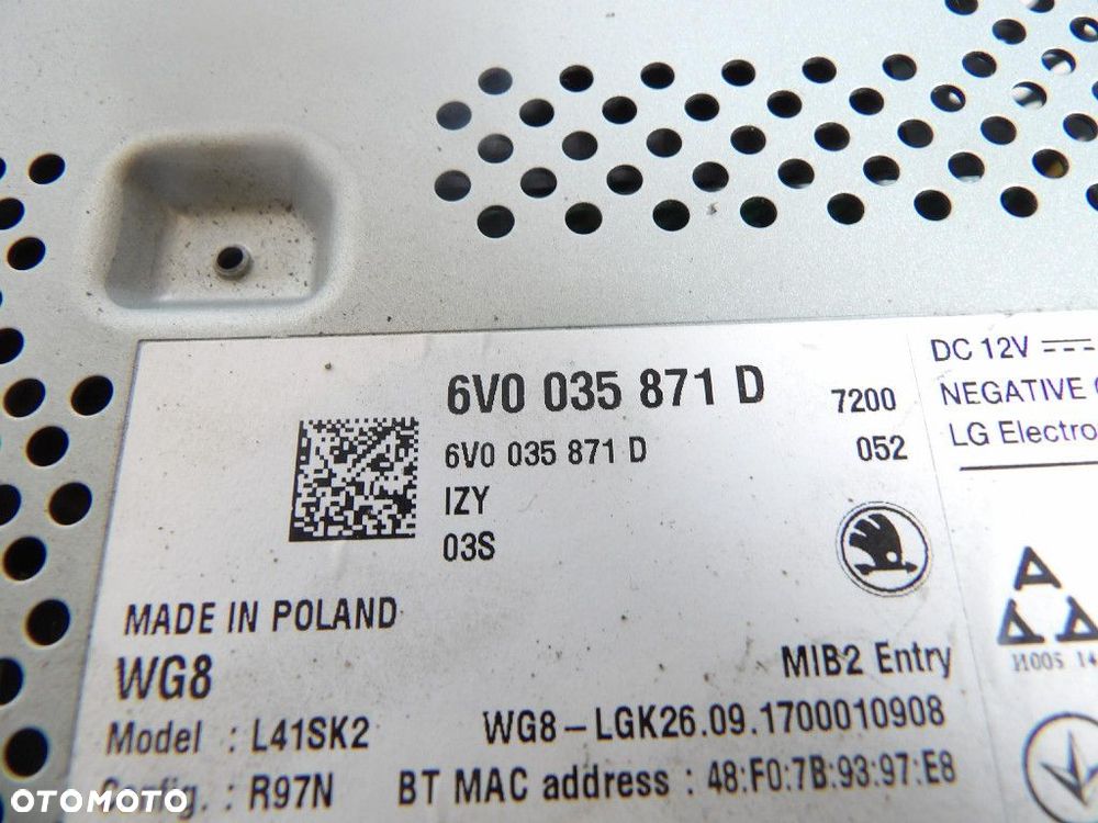 SKODA FABIA III 3 RADIO 6V0035871D - 3