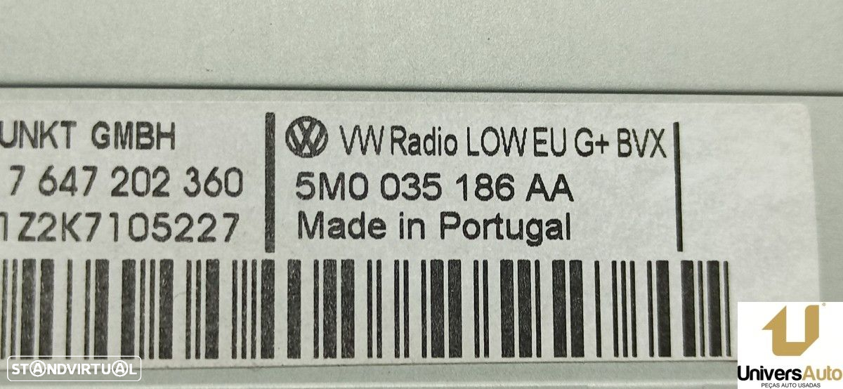 SISTEMA AUDIO / RADIO CD VOLKSWAGEN POLO (6R1) ADVANCE - 4