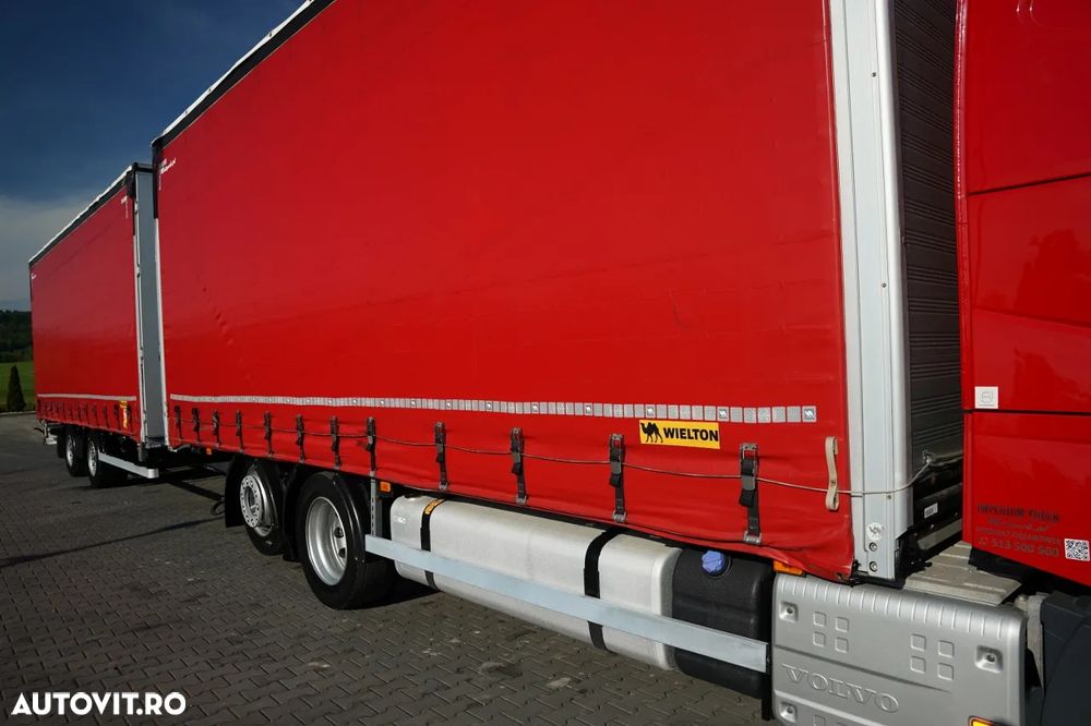 Volvo FH 460 / COMBINAȚIE TANDEM / 120 M3 / TRANSITION / I-SAVE / I-PARK COOL X / DIRECȚIE CU AX RIDICAT / WIELTON / CORTINĂ ARMATĂ - 15