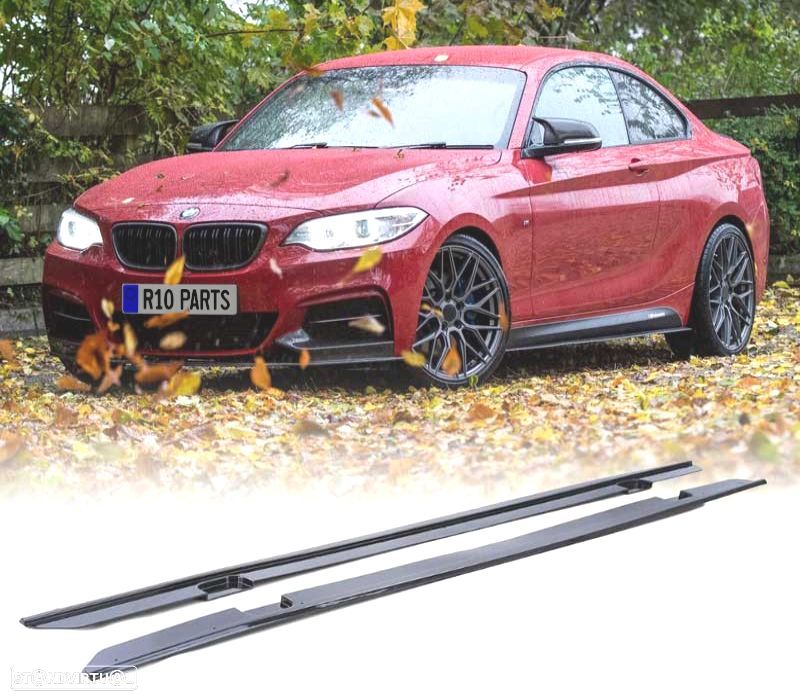 EXTENSÕES EMBALADEIRAS BMW F22 F23 LOOK M PERFORMANCE PRETO BRILHANTE - 1