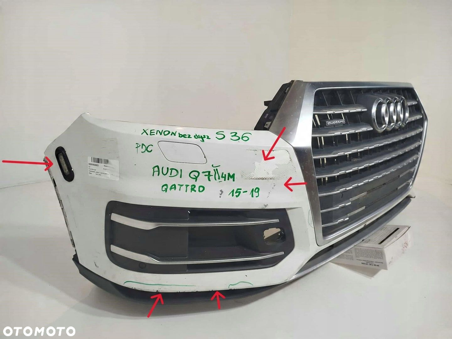ZDERZAK PRZEDNI PRZÓD GRILL AUDI Q7 II 15-19 SPRYSKI PDC - 4