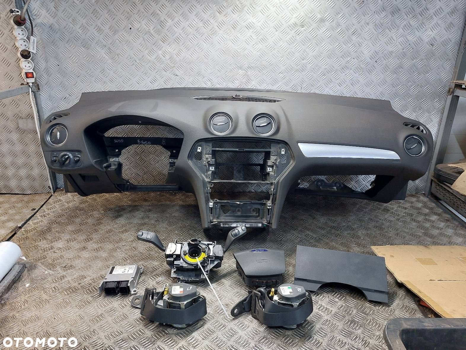 ZESTAW AIRBAG KOKPIT DESKA MODUŁ AIRBAG PASY MONDEO MK4 7S7T-14B056-AC - 1