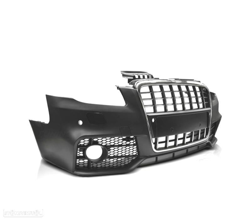 PARA-CHOQUES FRONTAL AUDI A4 B7 04-08 LOOK S LINE CROMADO PRETO PDC SRA - 1