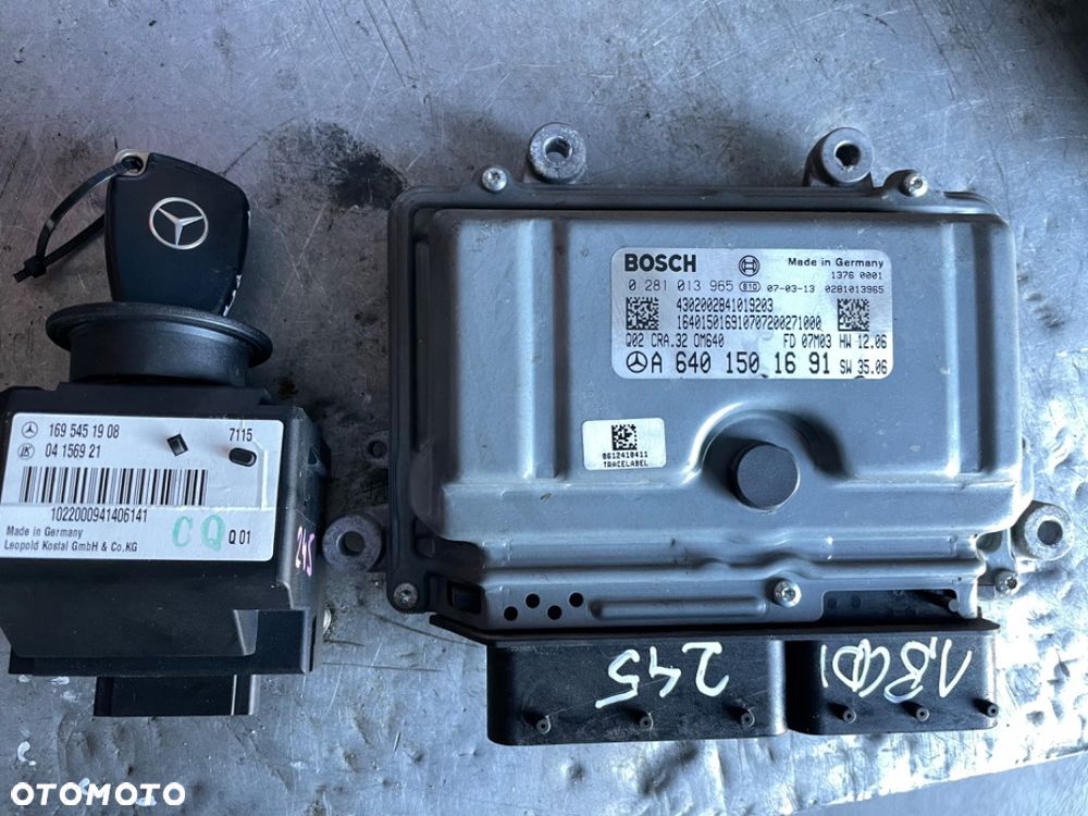 MERCEDES sterownik komputer ECU 6401501691 zestaw stacyjka klucz B 245 a 169 cdi - 1