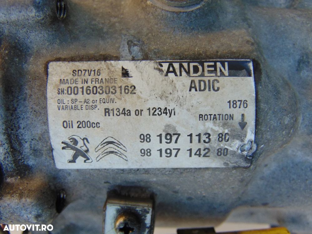 Compresor clima Peugeot Boxer 2.2 2.0 euro 6 Citroen Jumper Opel Movano cod 9819711380 - 2