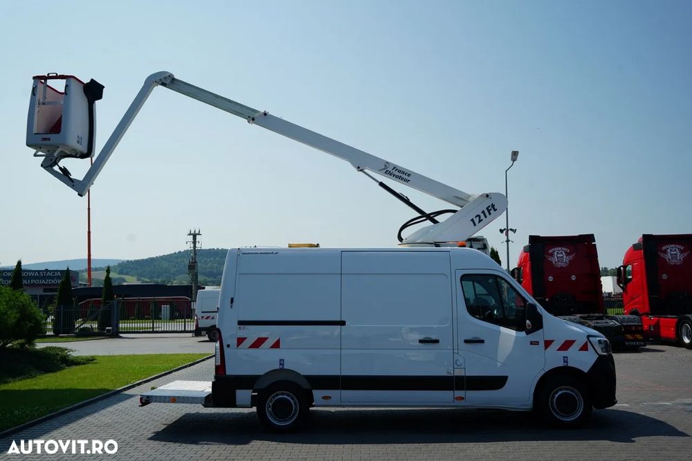 Renault MASTER / Platformă de lucru aeriană / Platformă de lucru metalică / Coș de ridicare FRANCE ELAVATEUR 121 Ft - 12 M / CAPACITATE MAXIMĂ DE RIDICARE 120 KG / EURO 6 - 7