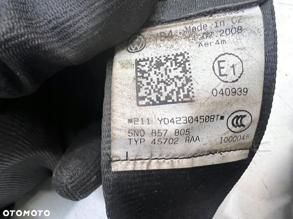 PAS BEZPIECZEŃSTWA LEWY TYŁ VW TIGUAN 5N0857805 - 6