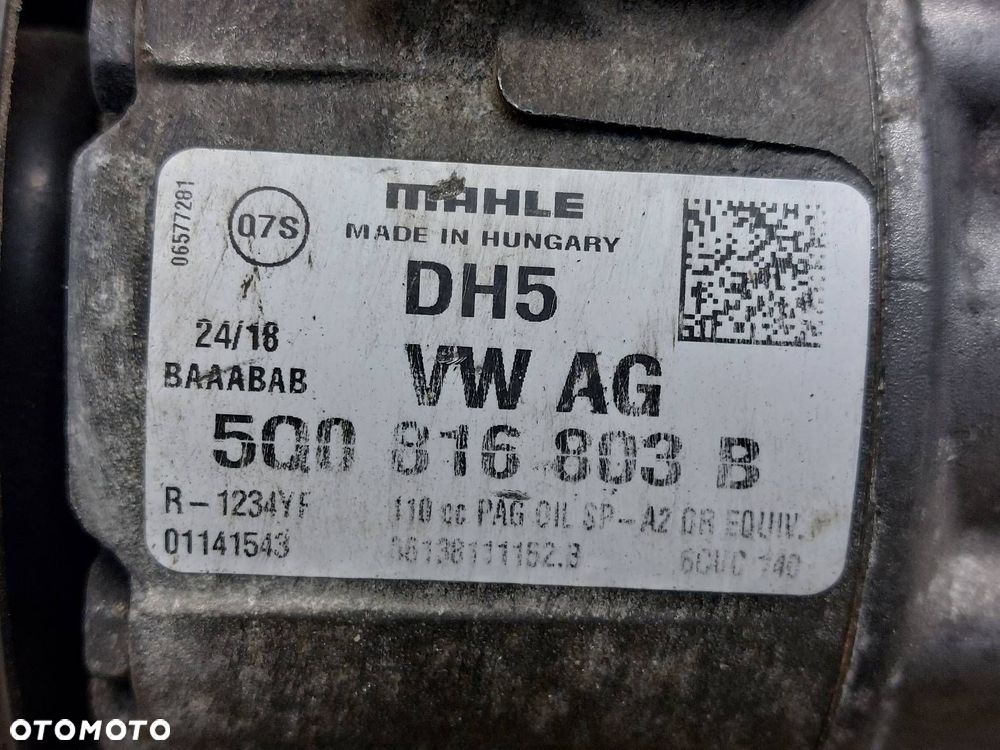 SPRĘŻARKA KOMPRESOR KLIMATYZACJI SKODA OCTAVIA III 2.0 TDI 5Q0816803B - 2