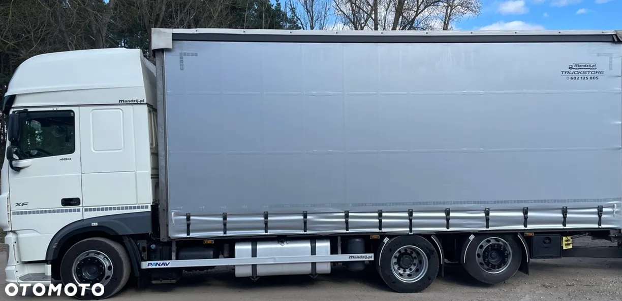 DAF XF480 SUPER SPACE CAB 6x2 JUMBO OŚ PODNOSZONA AUTOMAT SPOJLERY STANDKLIMA 2xALUTANK SKÓRA LED FIRANKA DŁ:7.40m + PRZYCZEPA PANAV TANDEM FIRANKA DŁ:8.20m SAF ZESTAW PRZESTRZENNY PRZEJAZDOWY 120m3 NOWE PLANDEKI !!!! EURO 6 2021 - 11