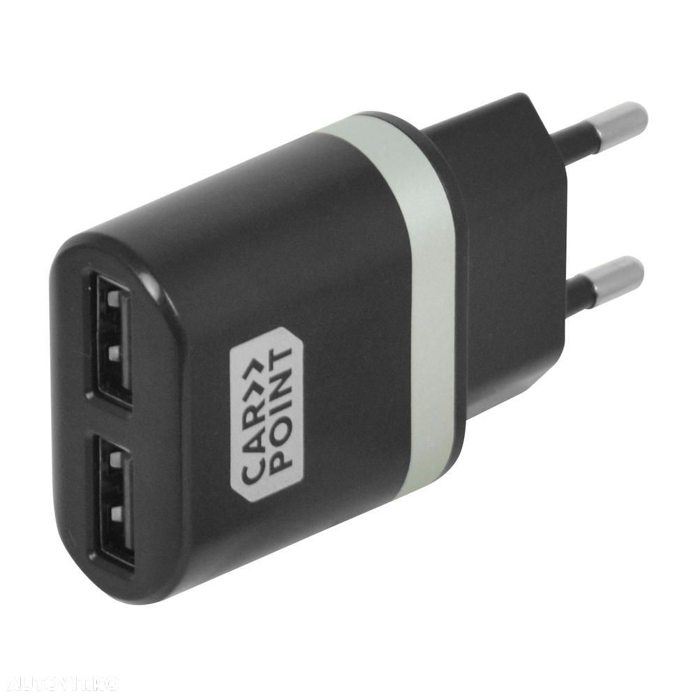 Incarcator priza retea, cu iesire 2x USB, iesire 5V 2.4V, cu protectie supraincalzire, suprasarcina - 2