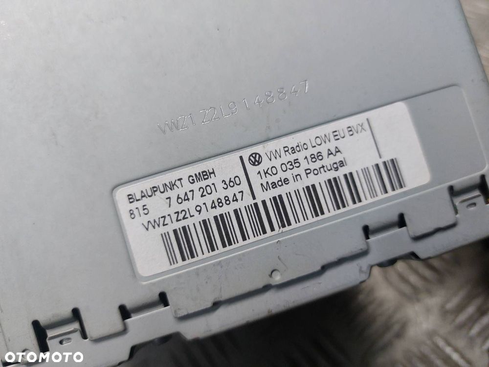 RADIO ODTWARZACZ + RAMKA + KRATKA VW GOLF V 1K0035186AA 1K0819743B - 8