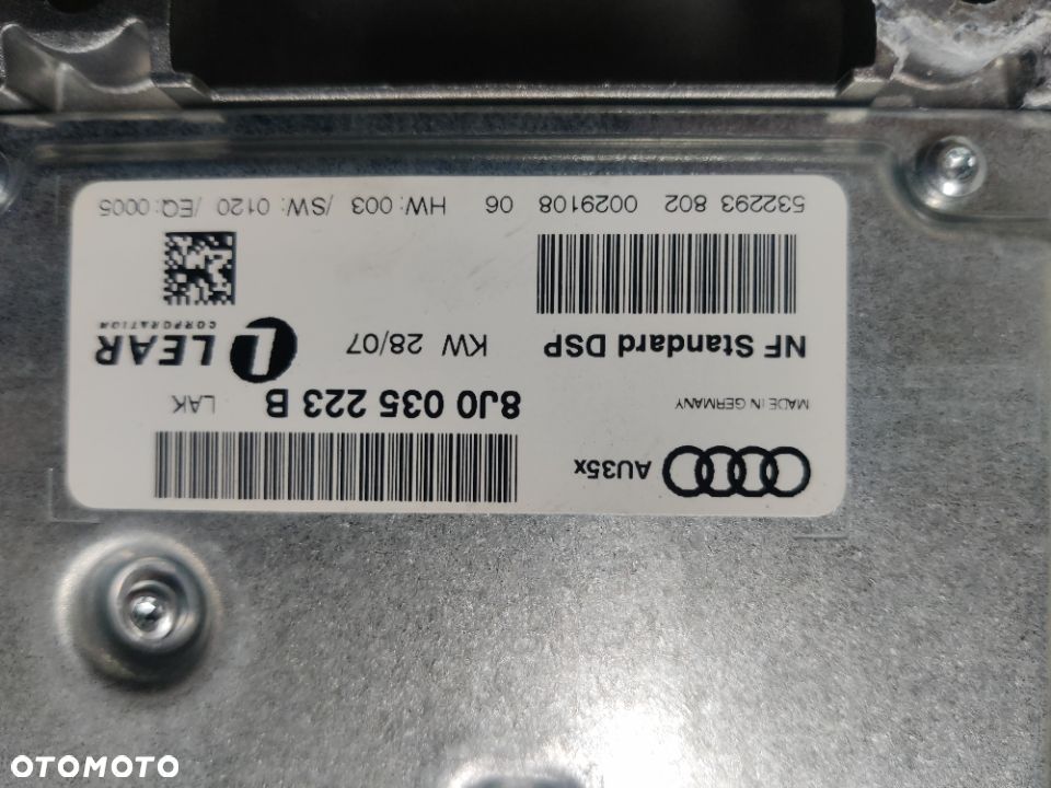 Wzmacniacz Audio Audi TT 8J 8J0035223B - 4