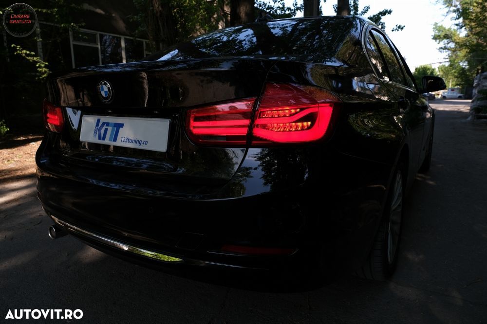 Stopuri LED BMW Seria 3 F30 (2011-2019) Rosu Clar LCI Design cu Semnal Dinamic Sec- livrare gratuita - 23