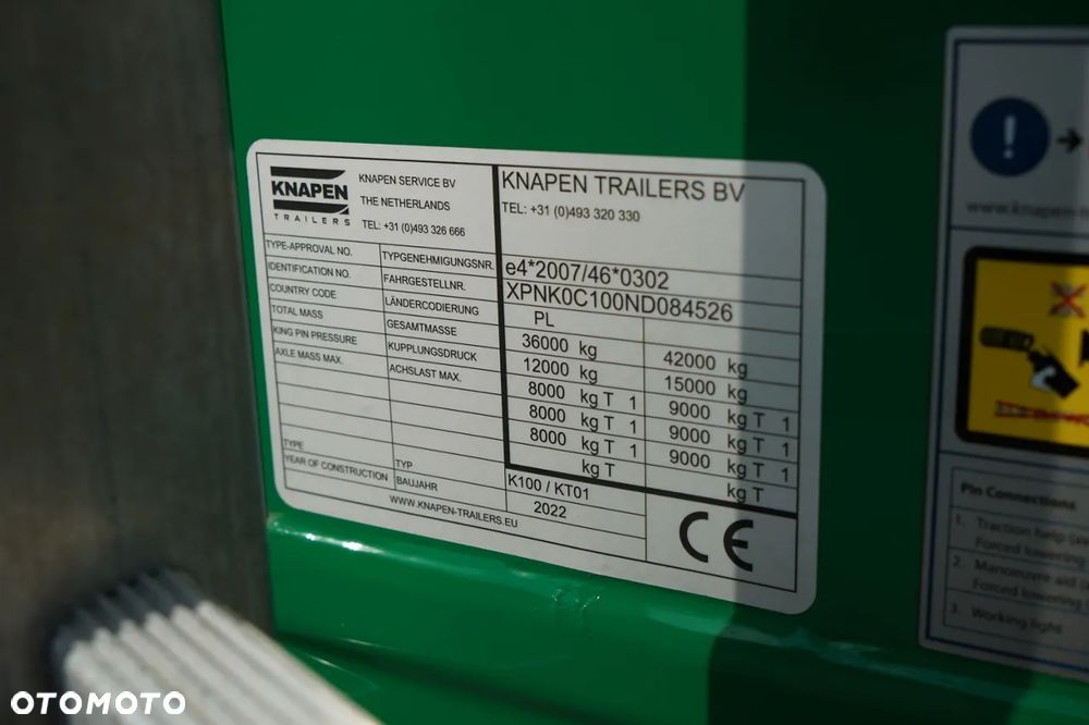 Knapen / RUCHOMA PODŁOGA / WALKING FLOOR / 94 m3  / OŚ PODNOSZONA / OSIE SAF / ALUFELGI / - 25