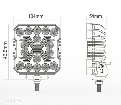 Lampa robocza X-SPIDER 16 LED kwadrat halogen 12/24V moc 60W IP68 + pozycja DUZA SILNA !!  Kalisz Łódzka 80a - 15
