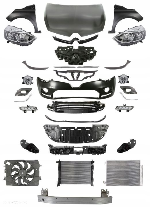 RENAULT CLIO IV 16-19 PRZÓD maska zderzak pas lampa błotnik