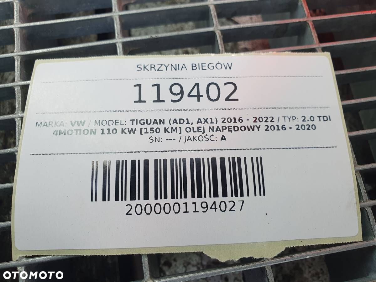 SKRZYNIA BIEGÓW AUTOMATYCZNA VW TIGUAN II 4MOTION 4X4 TUK 2.0 TDI 150 - 9
