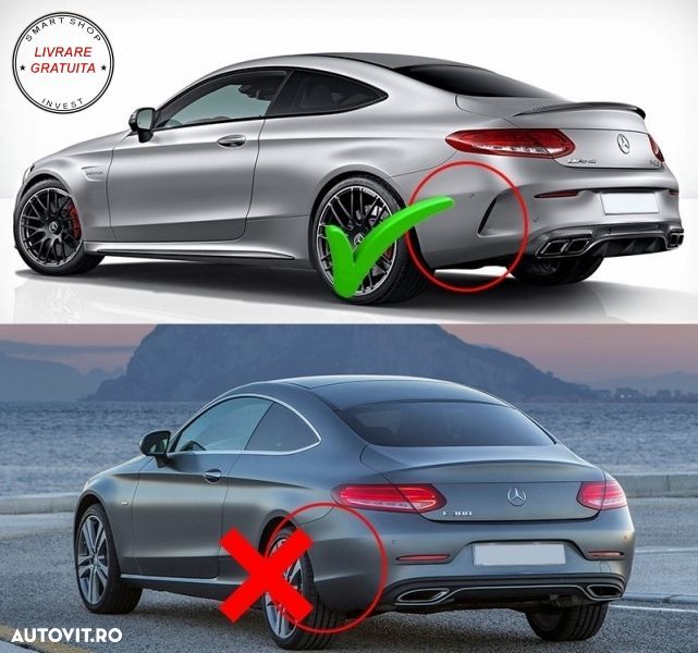 Difuzor Bara Spate cu Ornamente Evacuare Mercedes C-Class C205 A205 Coupe Cabriole- livrare gratuita - 9