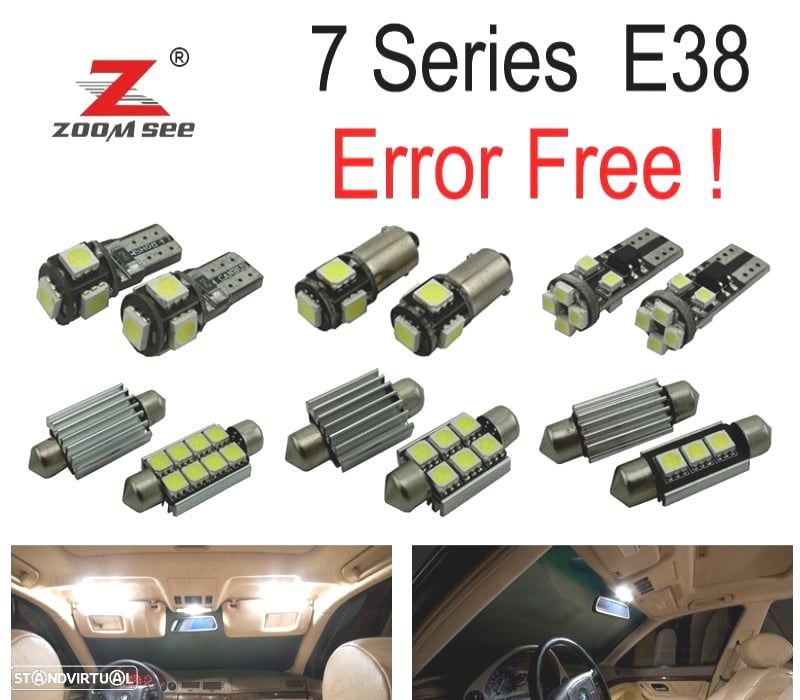 KIT COMPLETO DE 19 LÂMPADAS LED INTERIOR PARA BMW 7 SERIE E38 SEDAN 725TDS 728I 728IL 728I X 1994-2 - 1