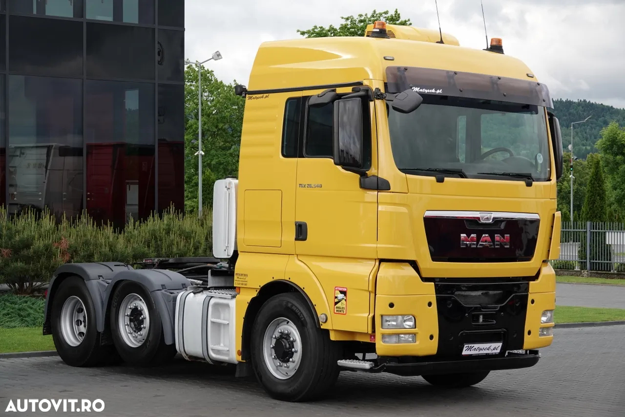 MAN TGX 26.540 / 6x2 / 6X4 / PUSHER / HIDRAULIC / I-PARK COOL / AXIE DE RIDICARE ȘI DIRECȚIE / MANUAL / semiremorcă cu 3 axe- - 2