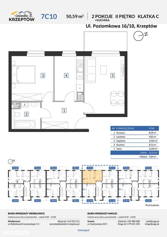 84,59m² +STRYCH 34m² +BALKON 5,84m² +M.PARKING.-pod Wrocławiem+las