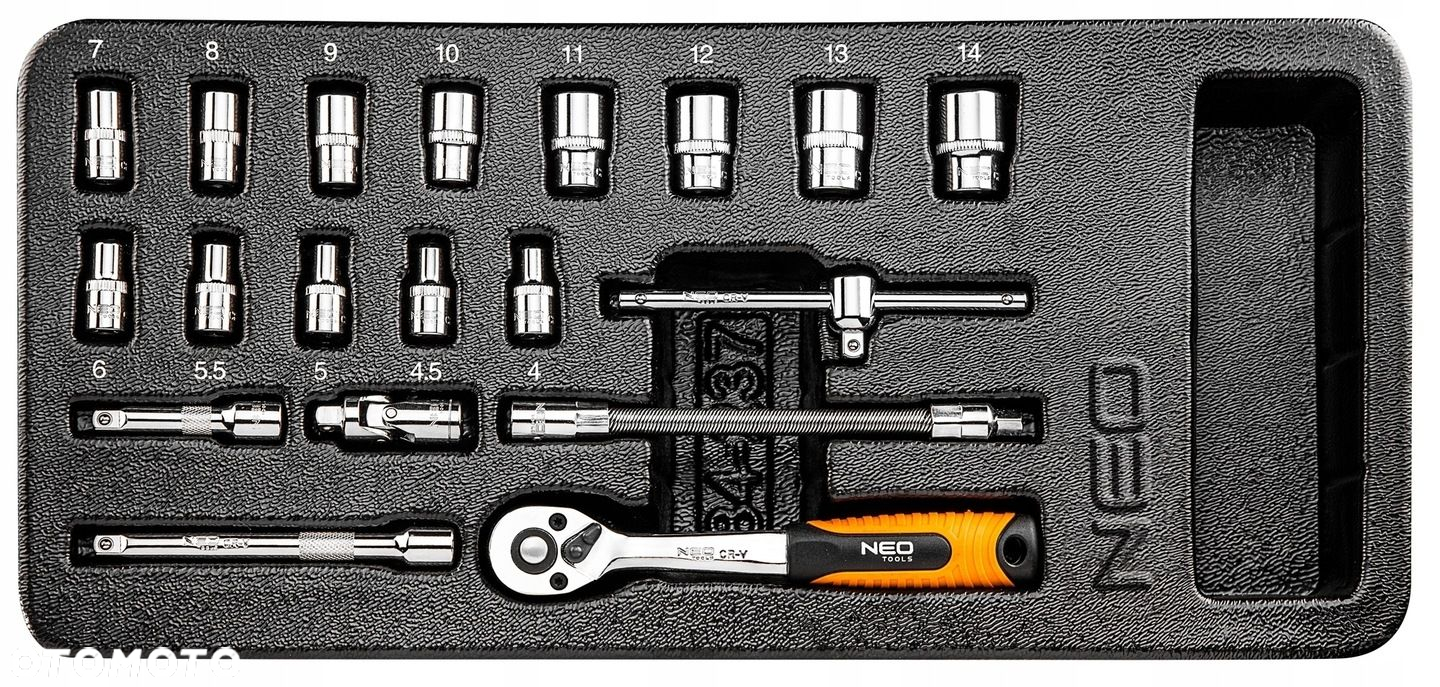 NEO WKŁAD KLUCZE NASADOWE 1/4" 19 SZT 84-237 - 2