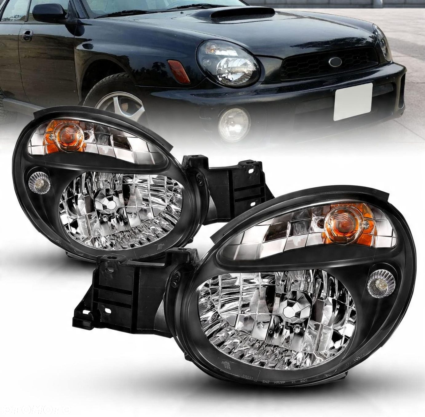 Reflektory Lampy kpl Tuning Czarne Black Subaru Impreza II 2 gg gd 2000-02 - 2