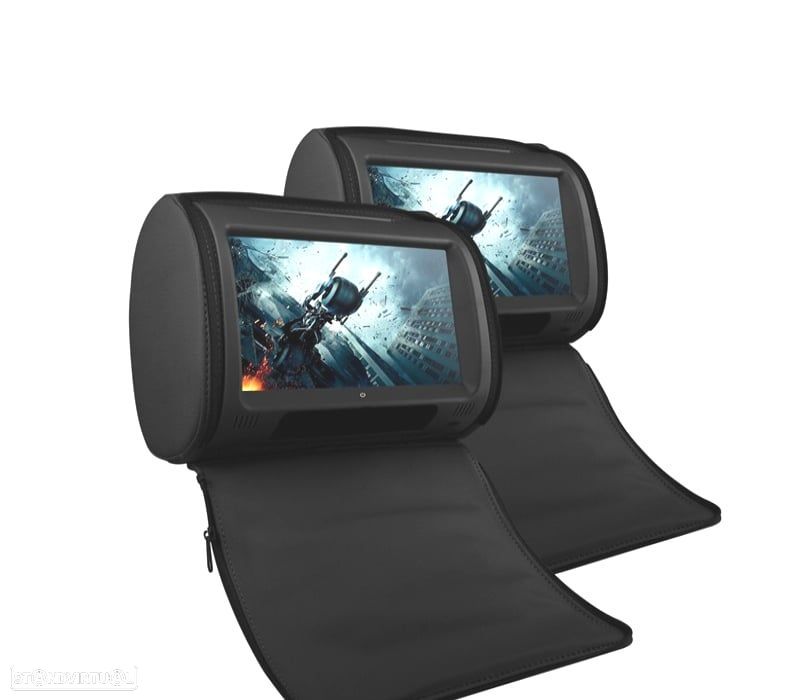 ENCOSTO DE CABEÇA MULTIMEDIA 9 PULGADAS HD TÁCTIL USB SD COR EM PRETO - 1