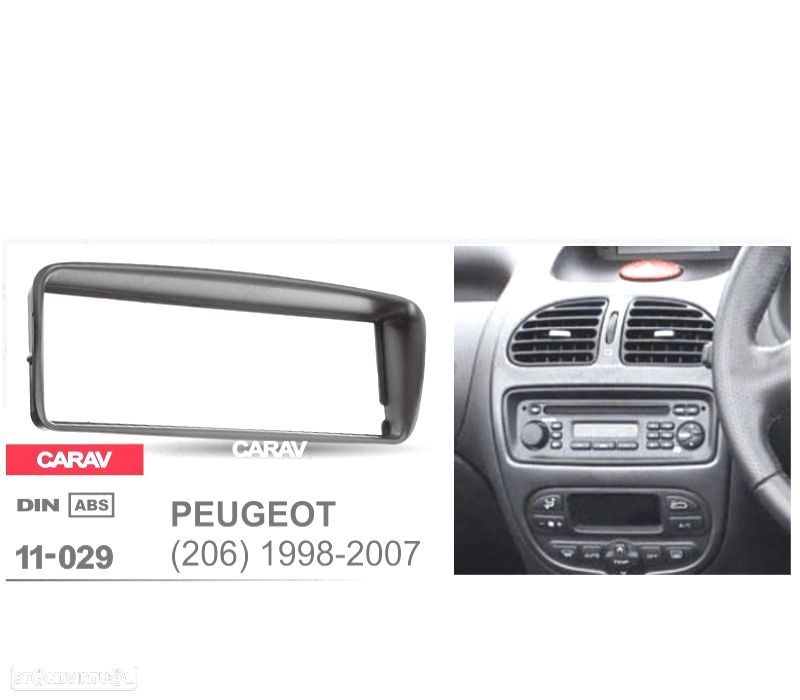MOLDURA ADAPTADOR PRETO PARA RADIO 1-DIN PARA PEUGEOT 206 98-07 - 5