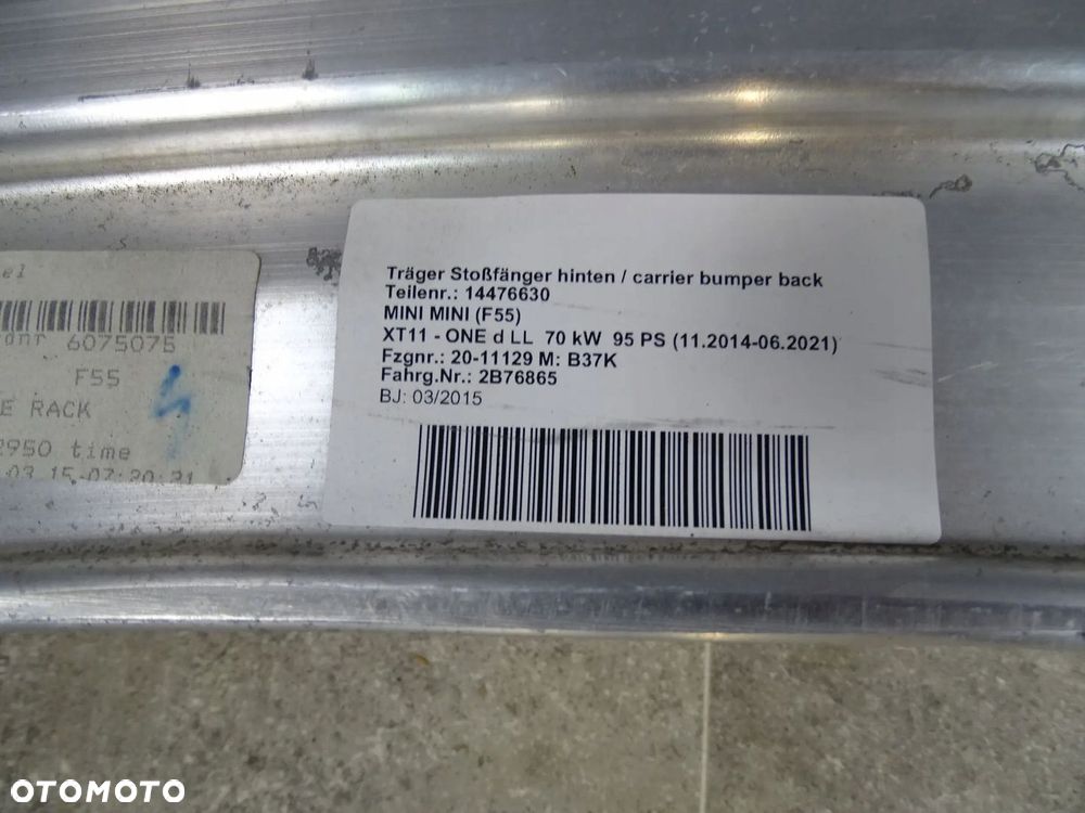 BELKA ZDERZAKA TYŁ TYLNA MINI COOPER F56 F55 - 5