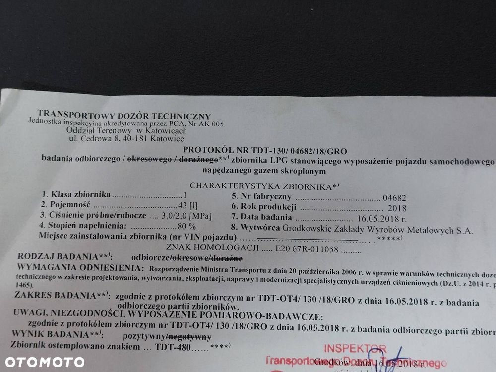 BUTLA GAZOWA LPG 43L 2028R PODWIESZANA PAPIER + ZAWÓR - 3