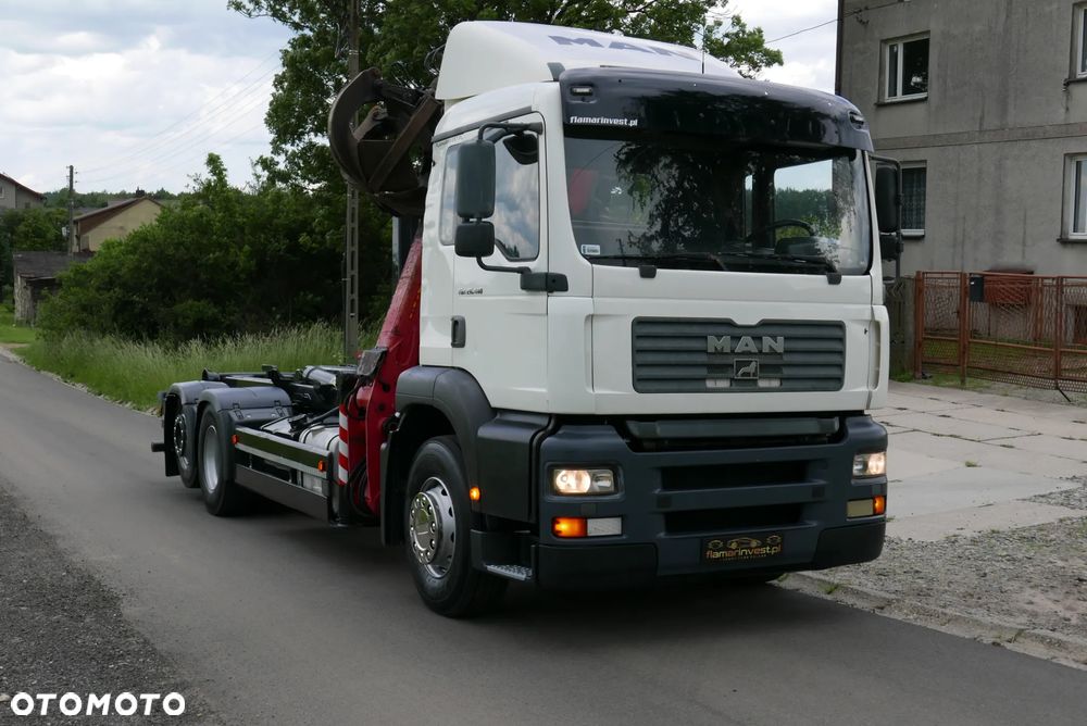 MAN MAN TGA 26.410 PALFINGER EPSILON MEILLER HAKOWIEC Z HDS Z DŹWIGIEM DO ZŁOMU KONTENERÓW ODPADÓW RECYKLINGU ODPADÓW - 1