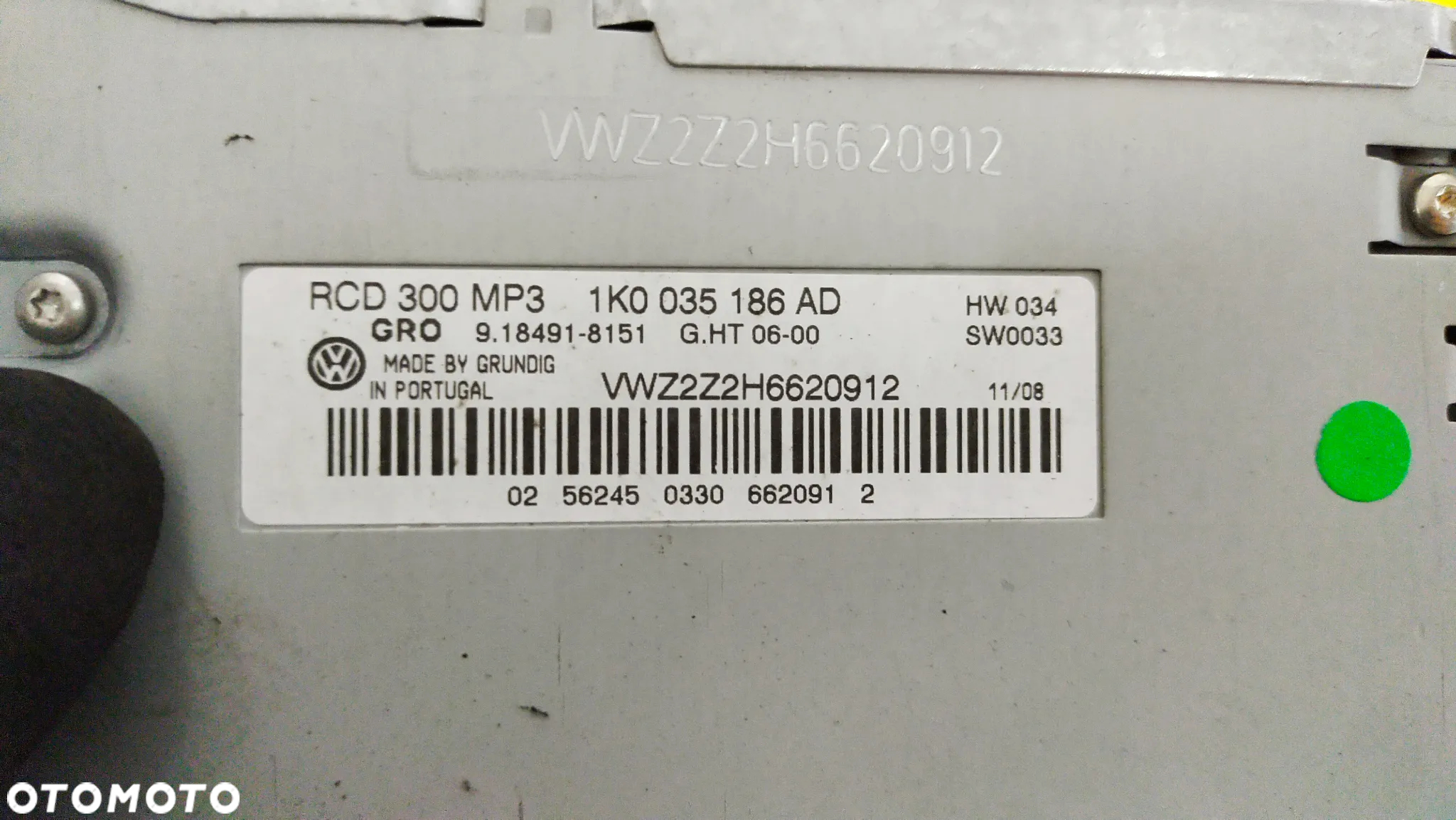 RADIO RADIOODTWARZACZ CD MP3 1K0035186AD VW GOLF 5 - 3