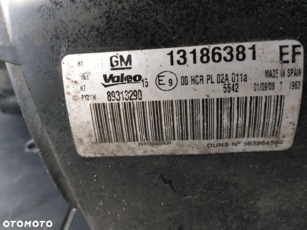 opel corsa D Z547 lampy maska wzmocnienie czołowe - 7