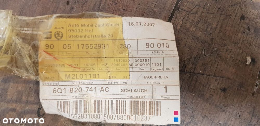 Rurka wąż klimatyzacji Skoda Roomster 6Q0820741AC - 9