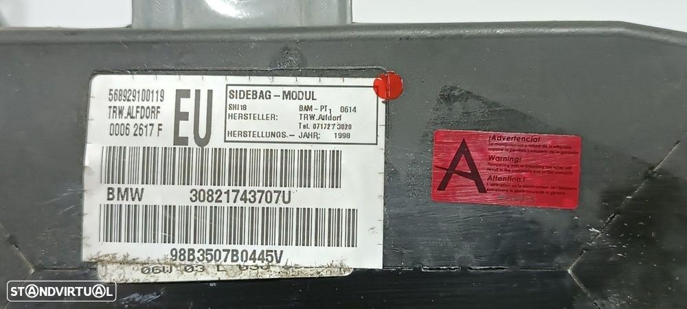 AIRBAG DA PORTA DIANTEIRA ESQUERDA BMW SERIE 3 BERLINA (E46) 320D - 3