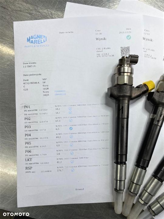 WTRYSKIWACZ TEST 2.2 TDCI HDI 6C1Q 9K546 BC REGENERACJA WTRYSK JAK NOWY WYDRUK IMA PEUGEOT JUMPER BOXER DUCATO TRANSIT - 2