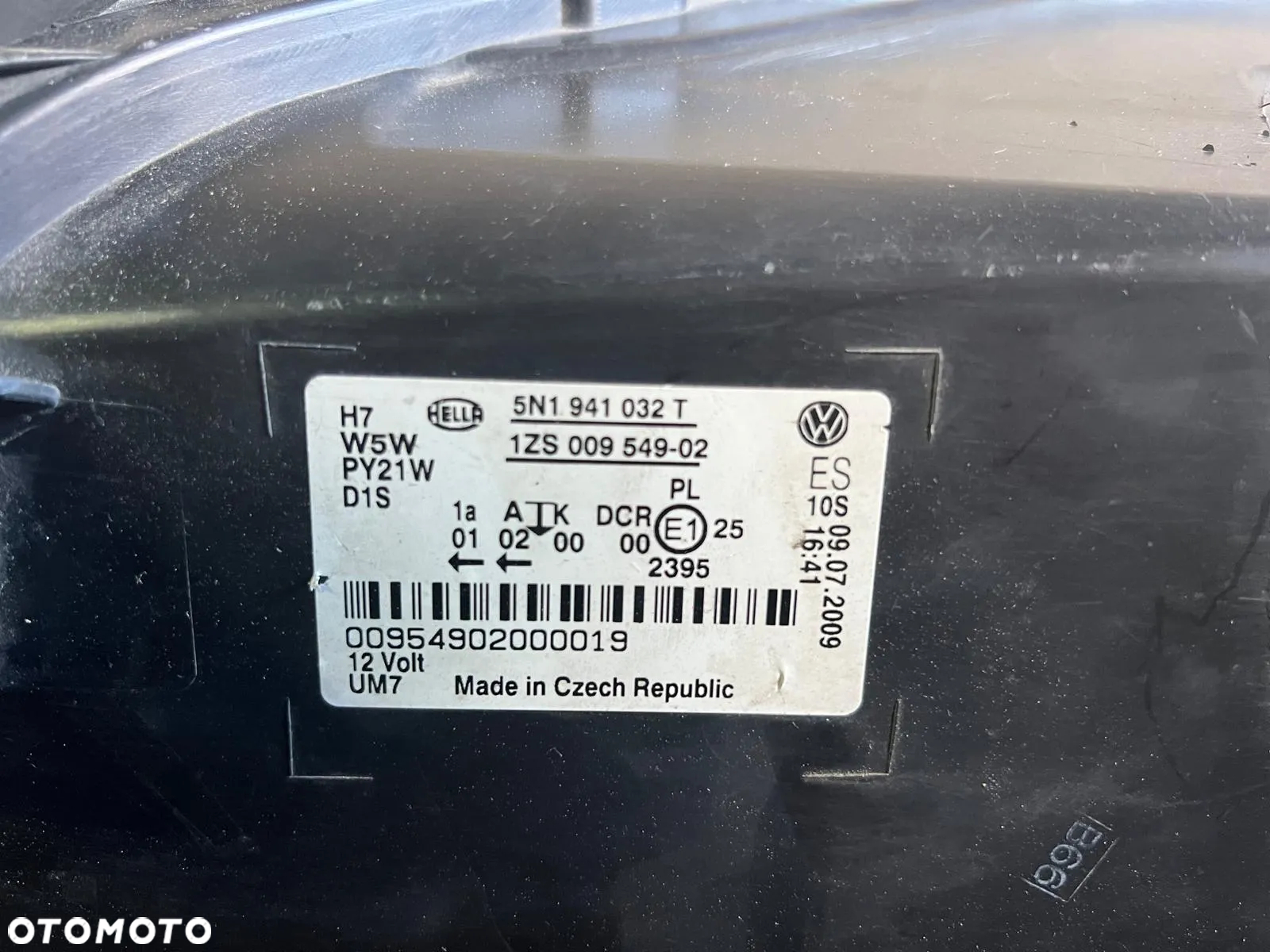 Lampa Prawa Przód VW Tiguan I Lift Bi-Xenon Skrętny 5N1941032T - 3