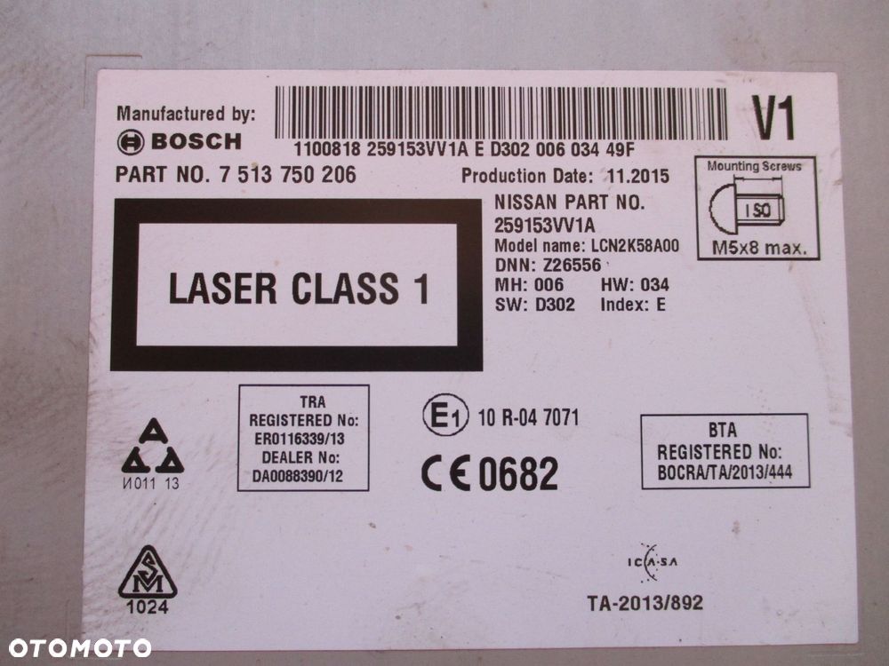 radioodtwarzacz cd nawigacja do nissan note 2015 - 5