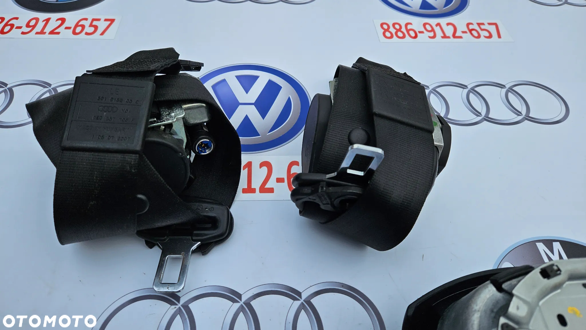 Audi A4 B7 Poduszka kierownicy 4 ramiona Czarna Airbag pasażera Pasy prawy i lewy - 11