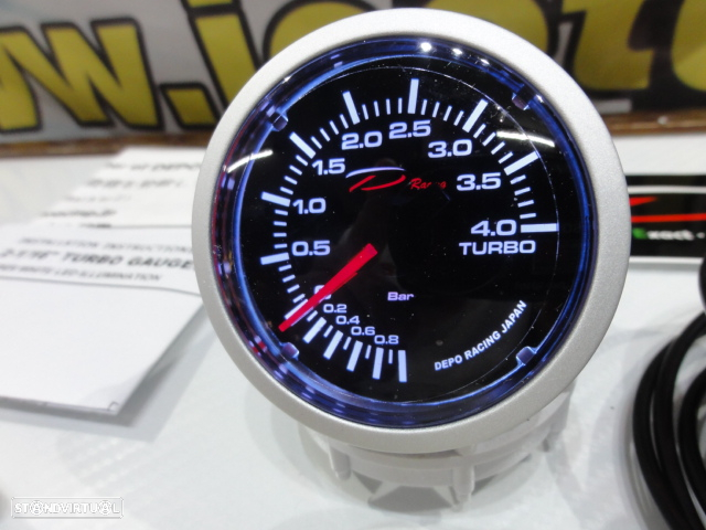 Manômetro da Pressão do Turbo 4 bar Fundo Preto / smoke c/iluminação led branco Depo Racing Japan - 9