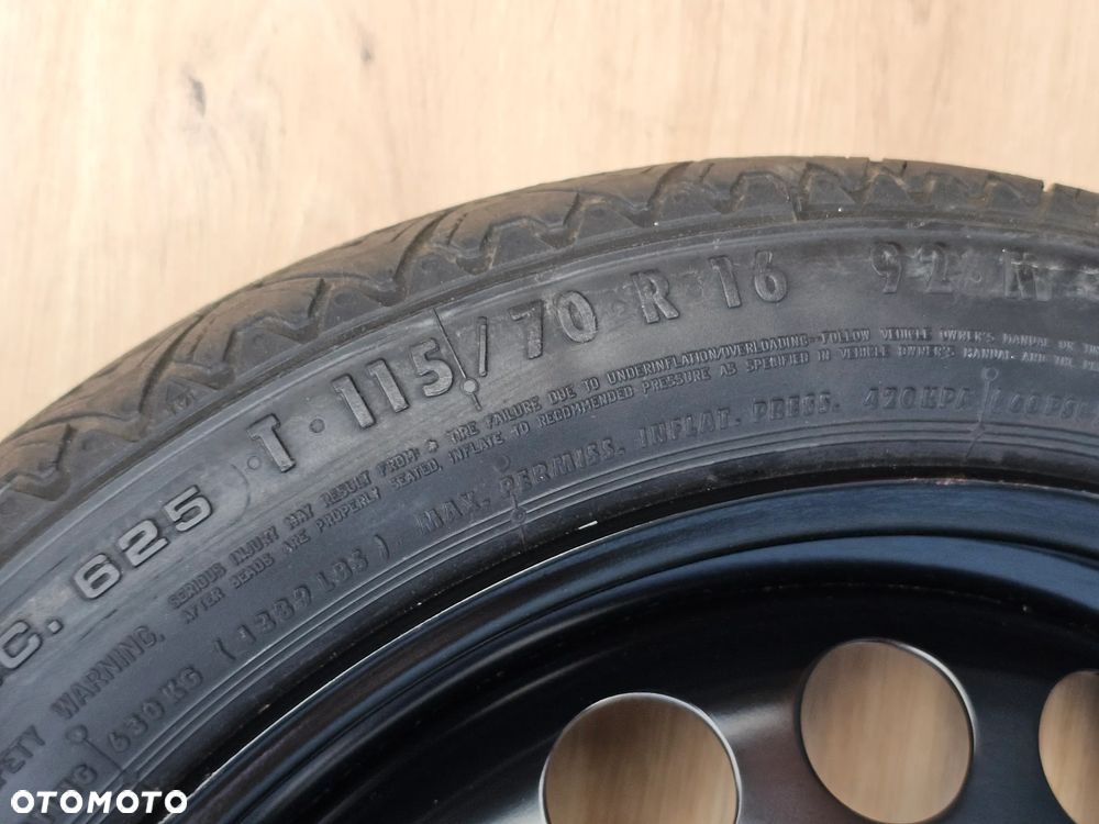 KOŁO DOJAZDOWE ZAPASOWE ZAPAS ZESTAW KLUCZ LEWAREK OPEL ASTRA J K MOKKA 16 CALI 5x105 ET25 115/70/16 - 4