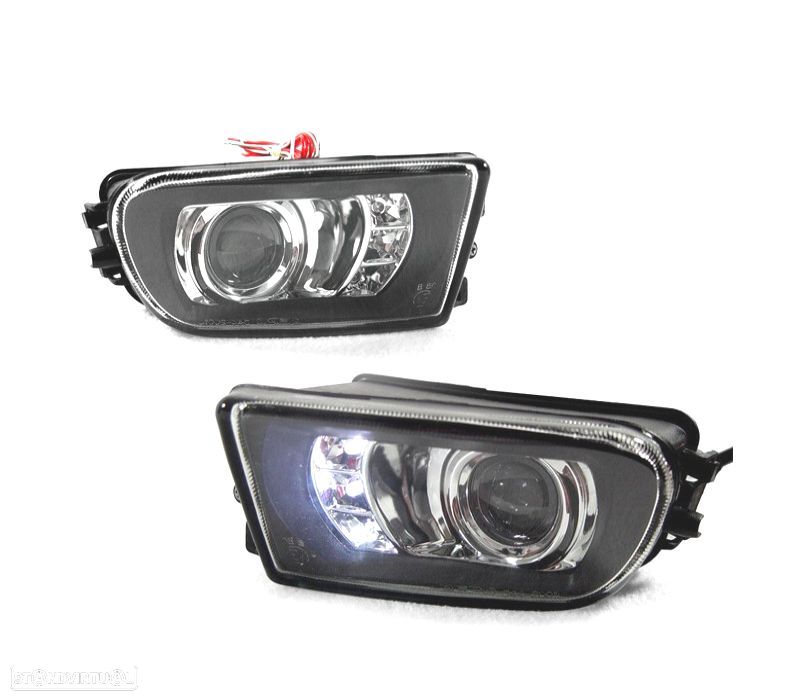 FARÓIS NEVOEIRO LED LUZ DIURNA DE POSIÇÃO BMW E39 FUNDO PRETO - 1